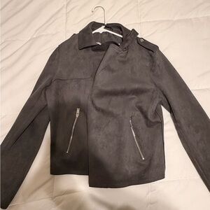 Nordstrom Women's Charcoal Leather Jacket